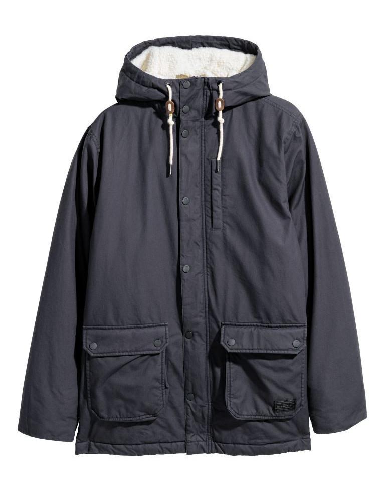 K2U031 H&M__MJ9 GRANATOWA KURTKA PARKA__M