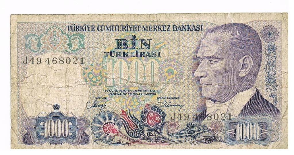 1000 lir z Turcji