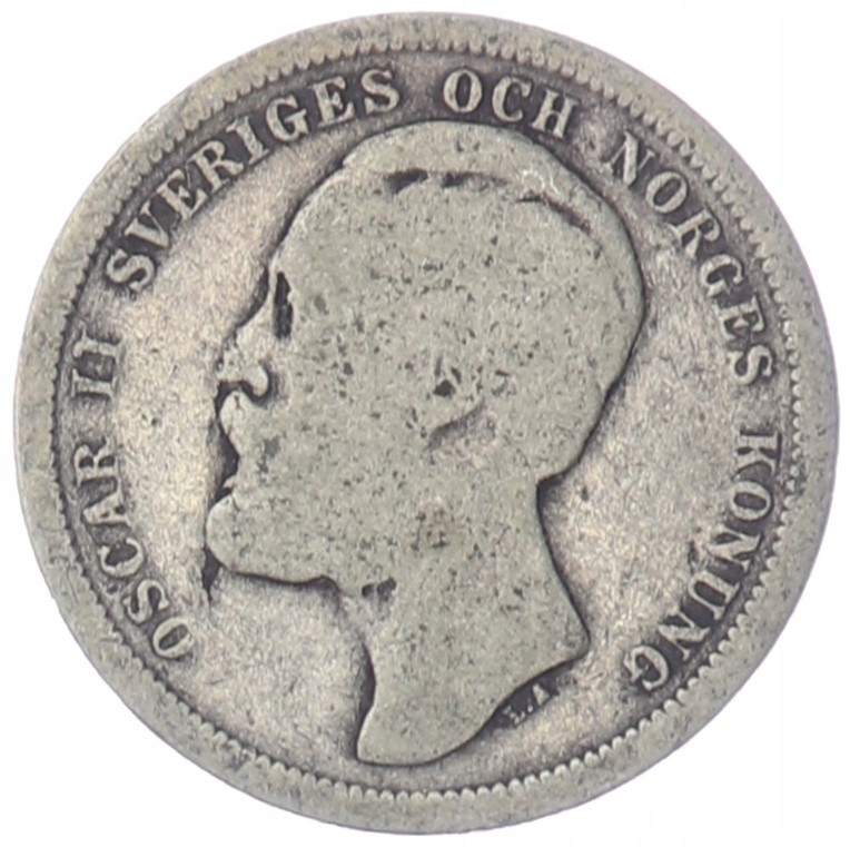 1 Korona - Król Oskar II - Szwecja - 1875 rok