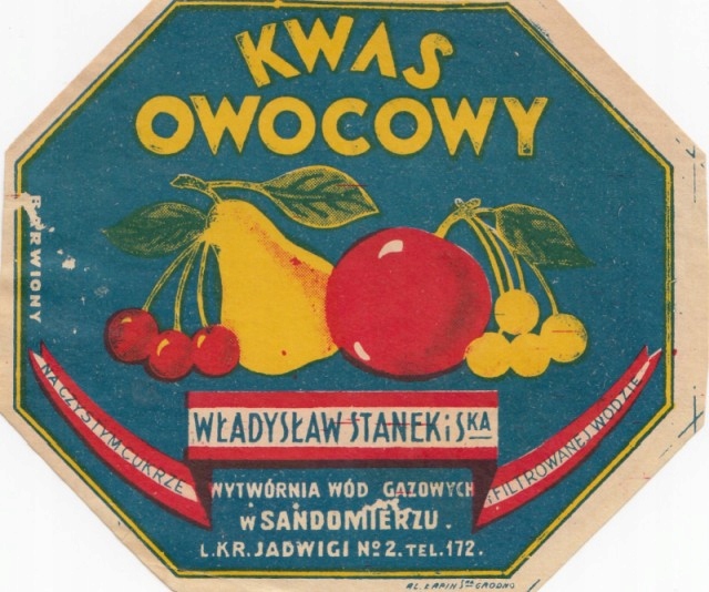 Kwas owocowy Stanek Sandomierz Grodno Łapin 1939r