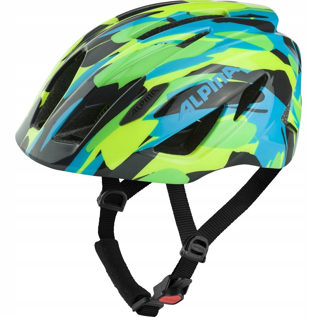 ALPINA dziecięcy kask rowerowy PICO NEON-GREEN BLUE GLOSS 50-55