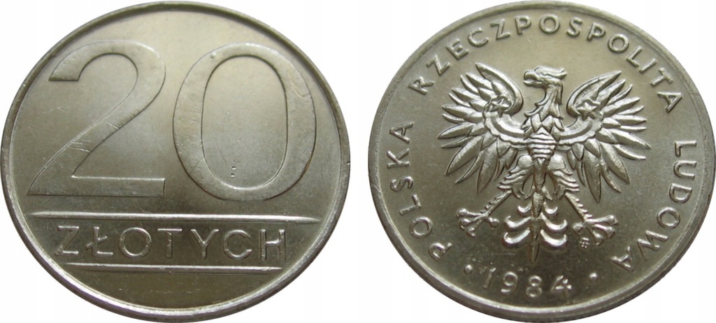 20 ZŁOTYCH 1984 r. MIEDZIONIKIEL STAN MENNICZY