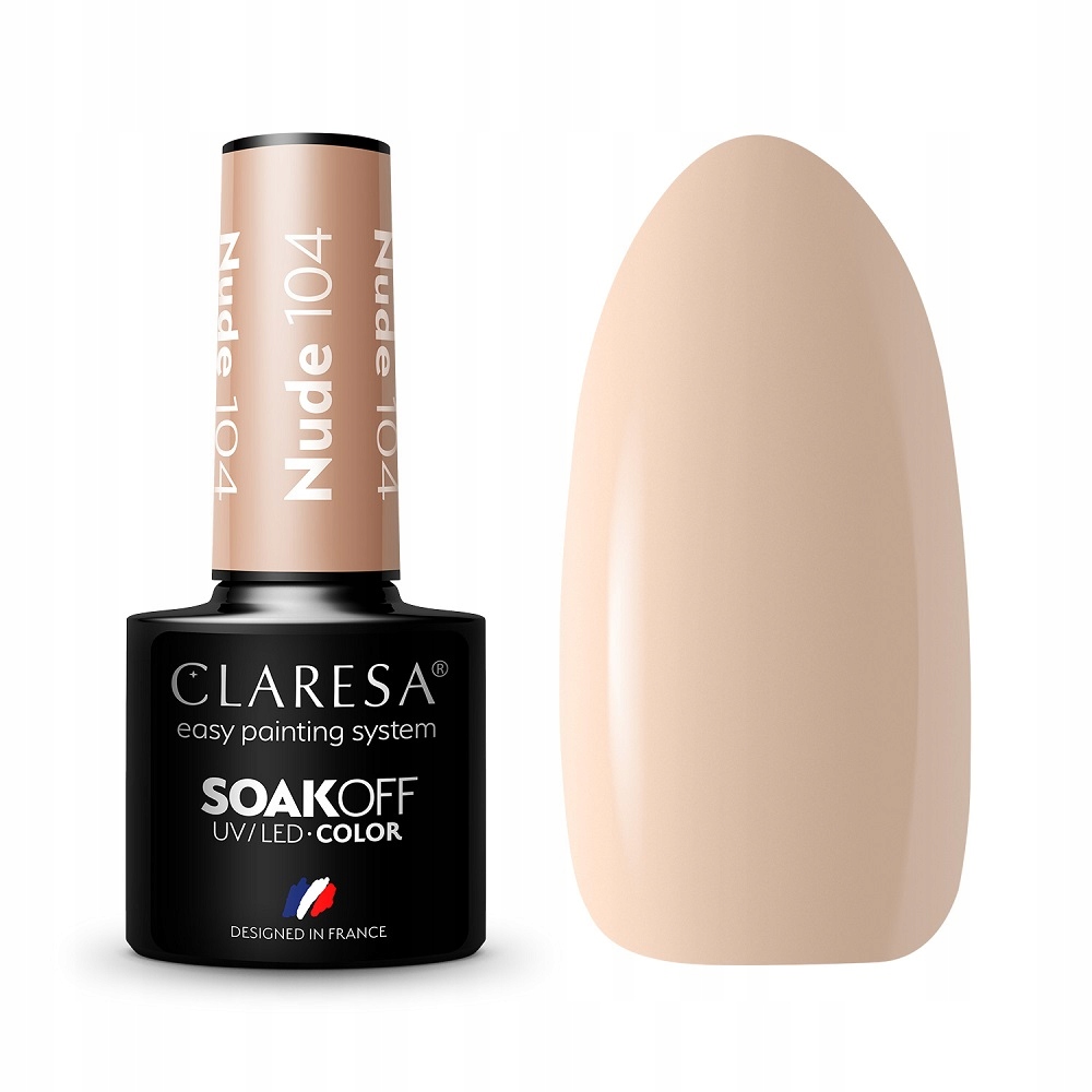 Claresa lakier hybrydowy 104 Nude Soak Off UV/LED