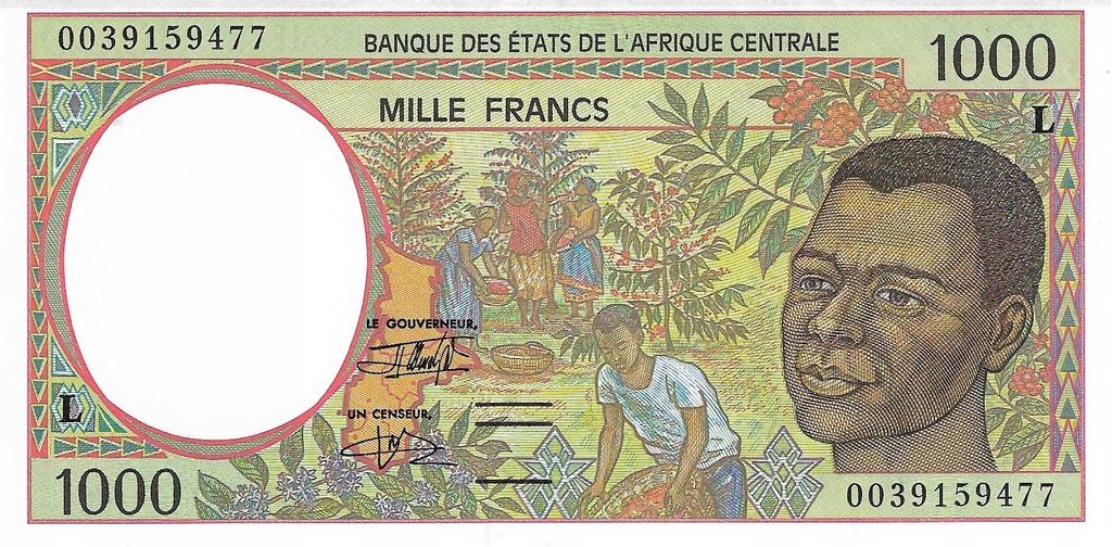 Gabon 1000 francs 1993-2002r UNC