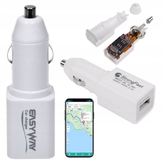 LOKALIZATOR GPS ładowarka samochodowa PODSŁUCH GSM