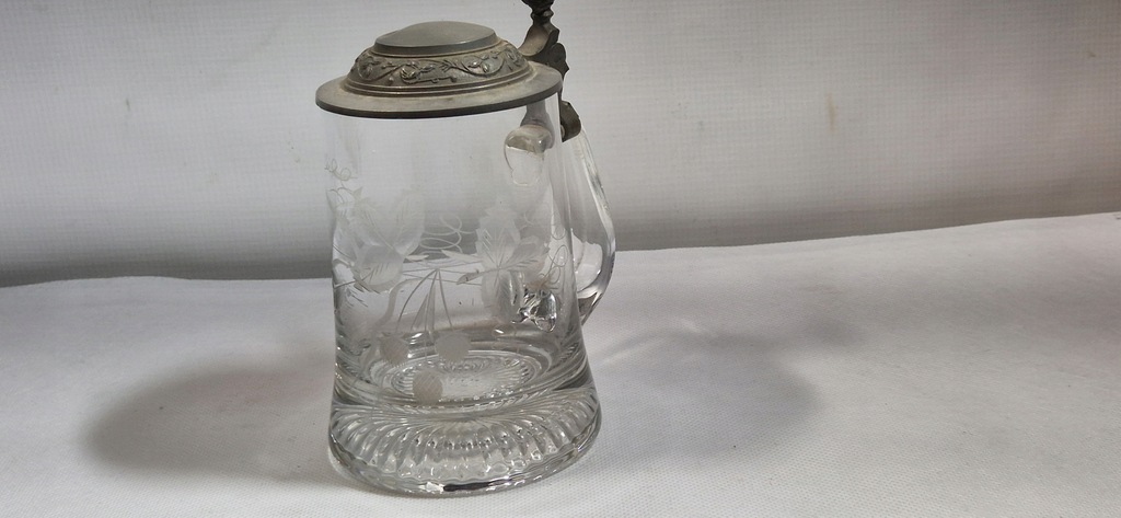 STARY SZKLANY SZLIFOWANY KUFEL