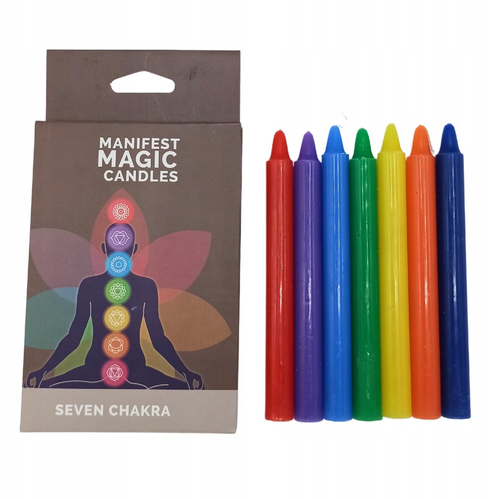 7 Magicznych Świec 7 Czakr sojowe magiczne manifestacja świeca świeczki