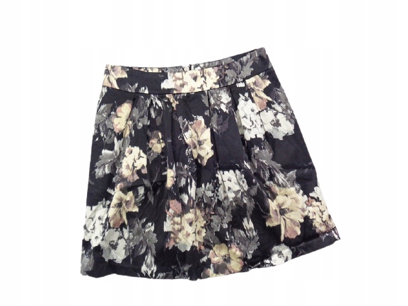 34-36 RIVERISLAND SPÓDNICA BLACK PRINT KWIATY W116