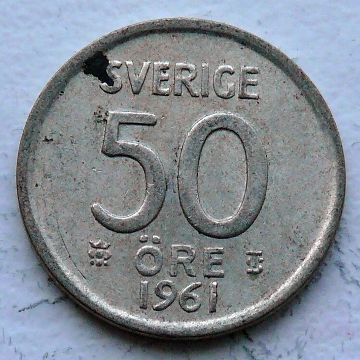 SZWECJA - GUSTAW VI - 50 ORE 1961 r.- srebro Ag (2)