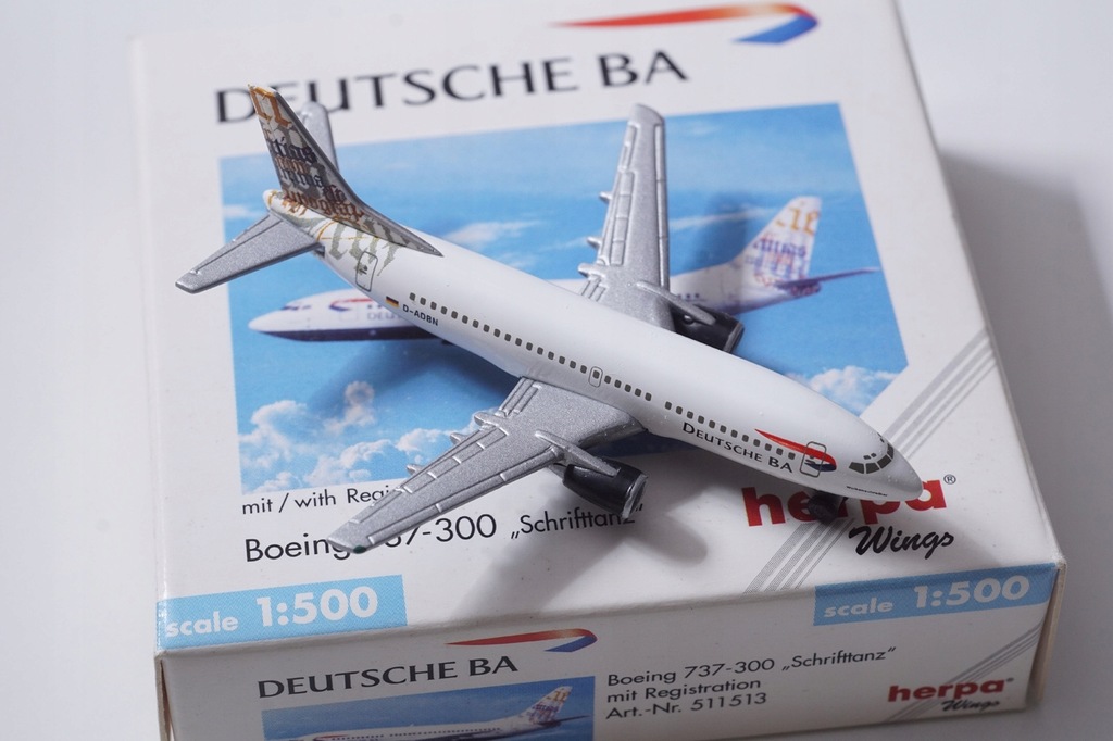 HERPA Deutsche BA Boeing 737-300 skala 1:500