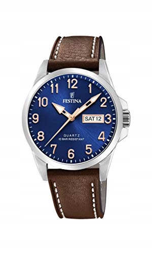 Festina F20358/B Zegarek unisex Kwarc Analog Skóra