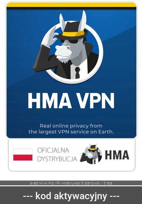 avast HMA! Pro VPN HideMyAss! 5 stanowisk / 3 lata