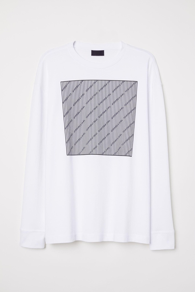 06K069 H&M__MJ9 KOSZULKA LONGSLEEVE PRINT__M