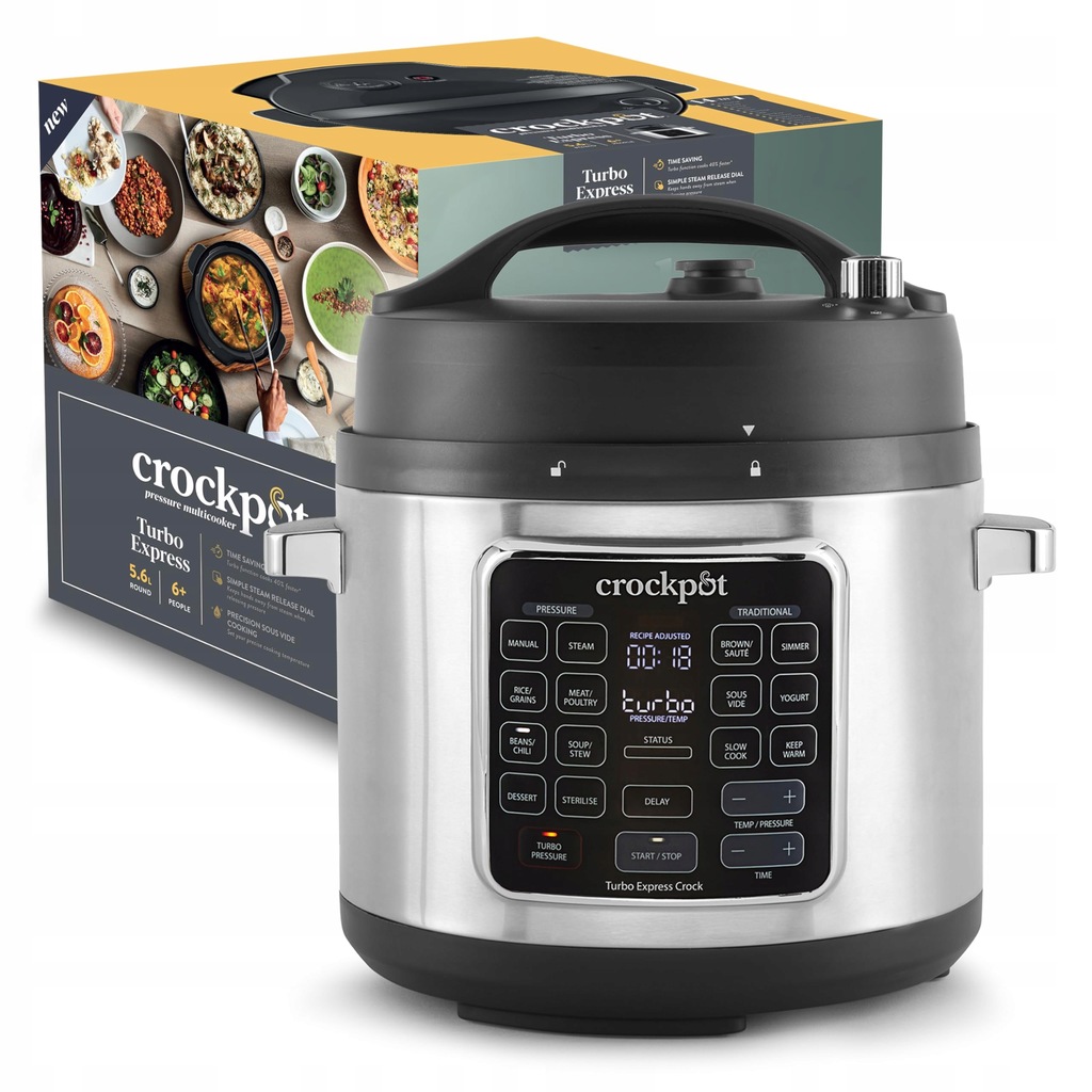 Multicooker Crock-pot Turbo Express Srebrny
