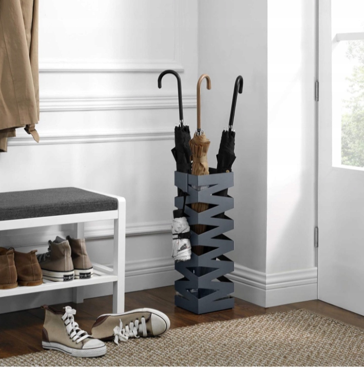 Stojak na parasole metal Songmics czarny loft Industrialny parasolnik