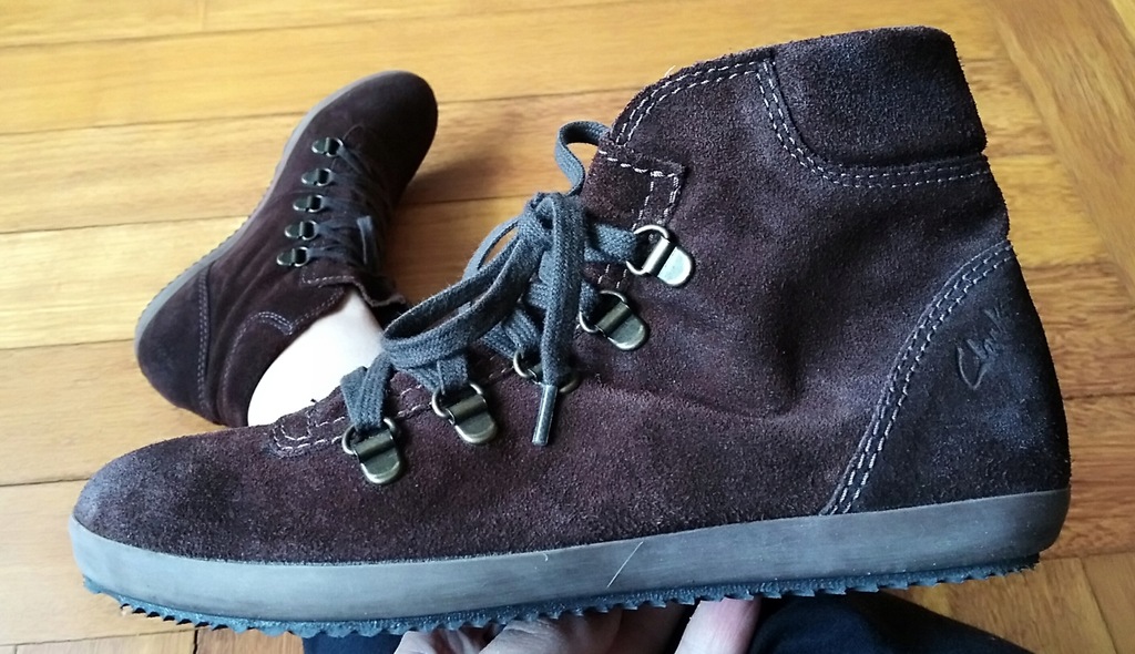 CLARKS skórzane botki na teraz ZAMSZ r.36/37 UK 4