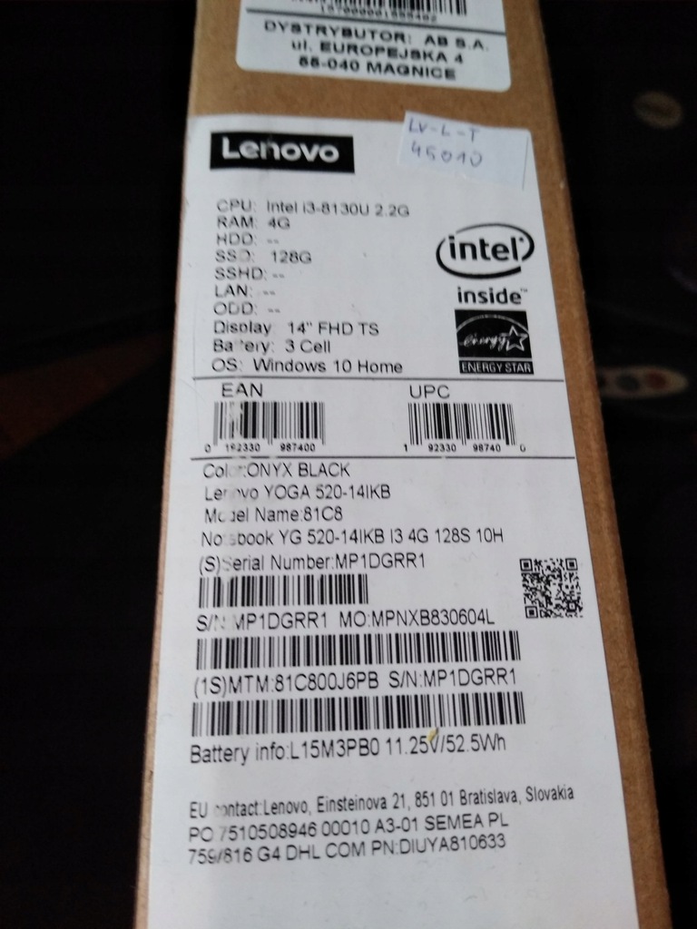 Lenovo Yoga 520,14, podświetlana klawiatura 7805831894 Lenovo Yoga 520,14, podświetlana klawiatura 7805831894
