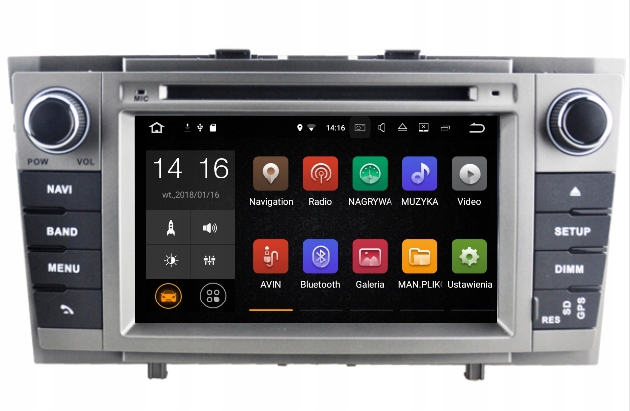 NAWIGACJA RADIO 2DIN TOYOTA AVENSIS T27 2/16GB