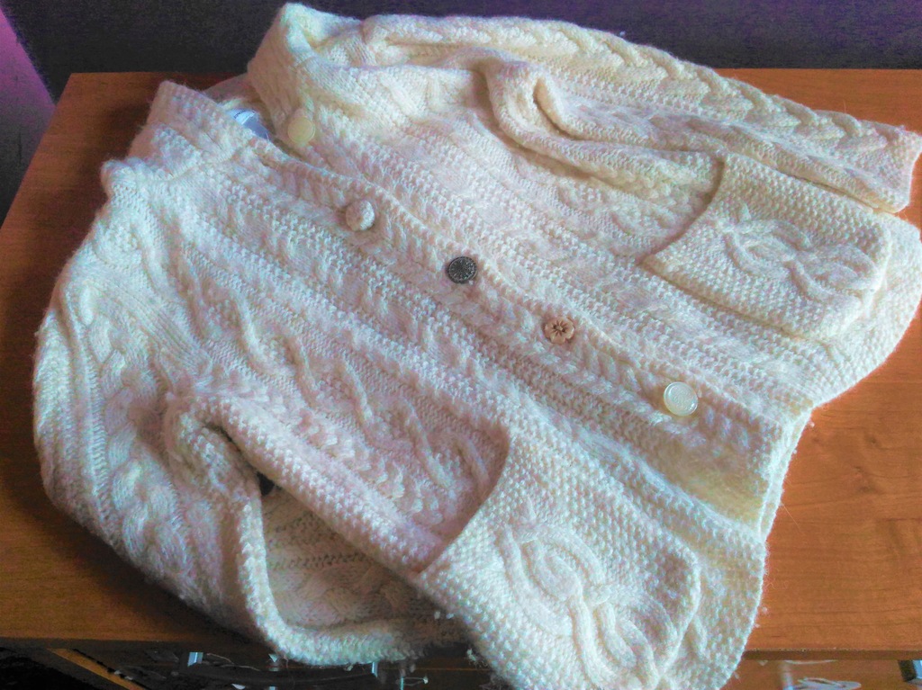 Ralph Lauren sweterek ecru puszysty 24 mies.kaptur