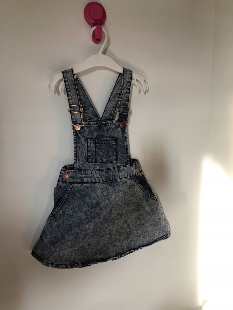 Denim jeansowa sukienka na szelkach r 98