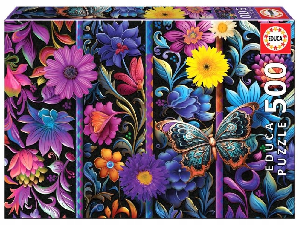 PUZZLE 500 KWIATY I MOTYL G3