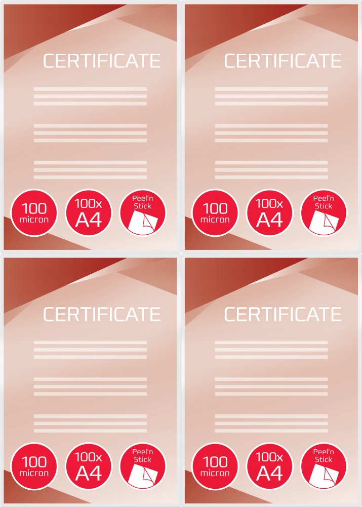 Folia do laminacji GBC Peel'nStick A4 2-100 µm x4