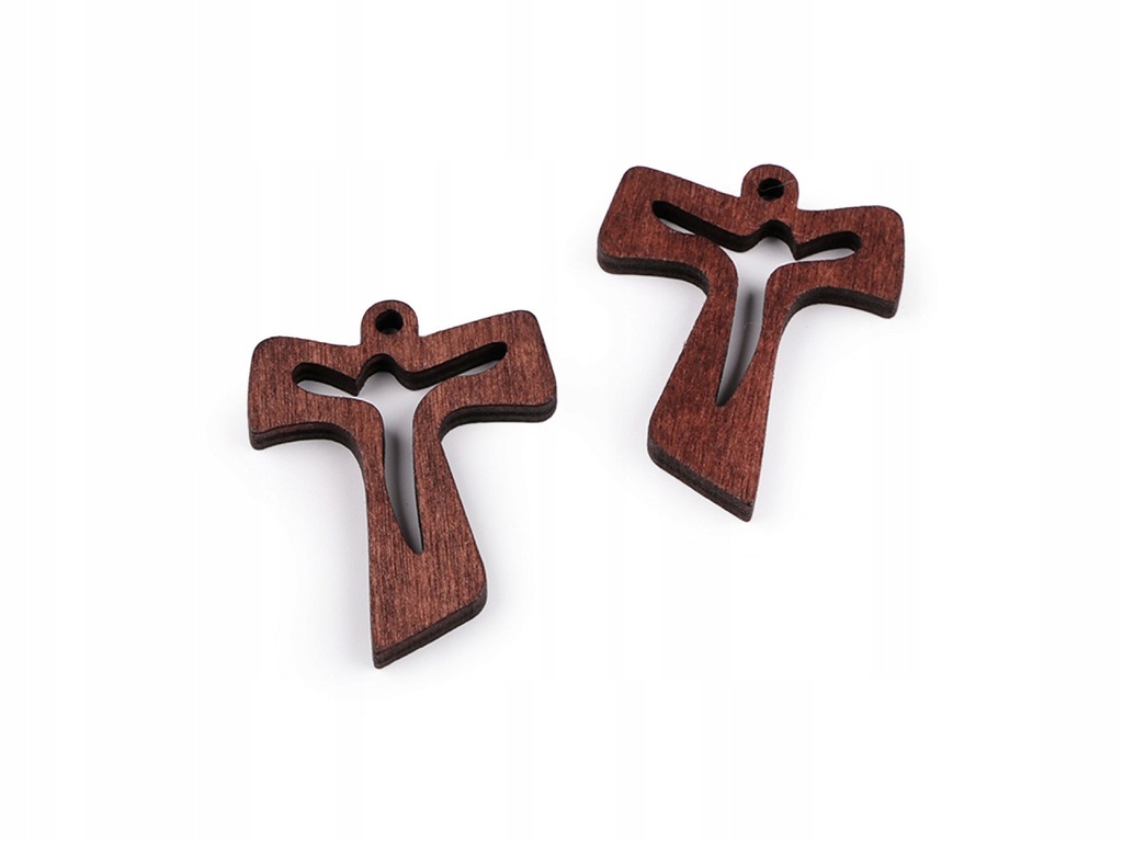 Zawieszka krzyżyk drewniany 30x38 mm 12 szt