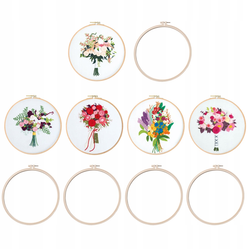1 Set Embroidery Accessories Kit 5 Pcs 8 Inch Roun