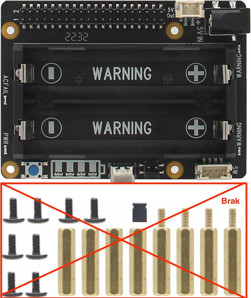 Geekworm Raspberry Pi UPS, X728 V2.3, dla Raspberry Pi 5/4/3B+/3B/2B