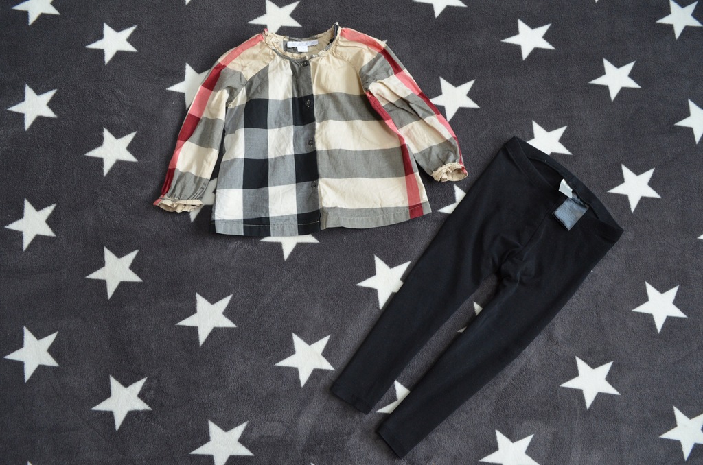 Zestaw koszula BURBERRY +leggi H&M 86 18m-24m