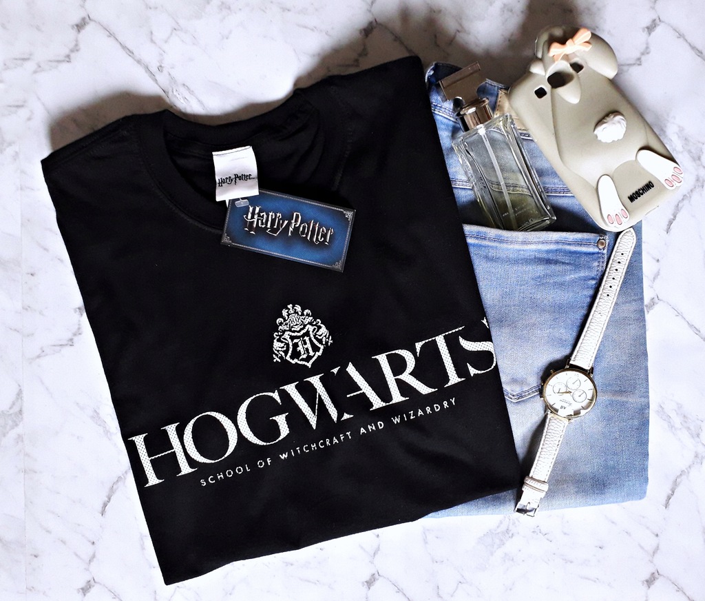 Koszulka HOGWARTS hogwart napis HARRY POTTER czarn