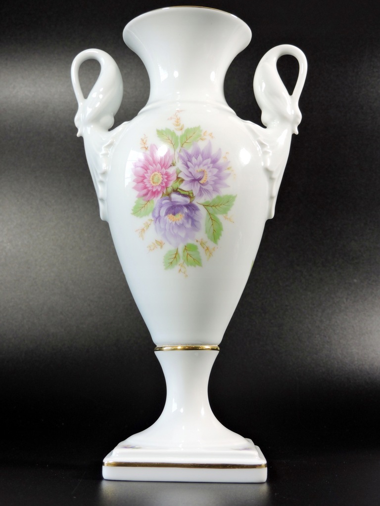 Amfora wazon łabędź klasycyzm Kaiser kolekcja Dresden kwiaty