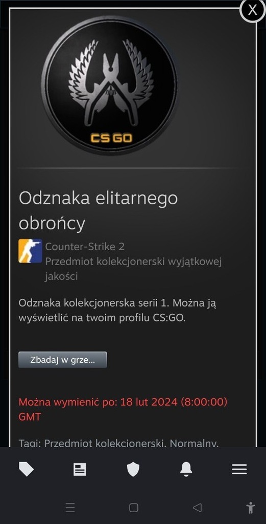 Odznaka elitarnego obrońcy CS2