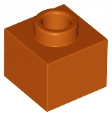 1x [Used] LEGO 86996 Dark Orange Brick, Modified 1 x 1 x 2/3 with Open Stud