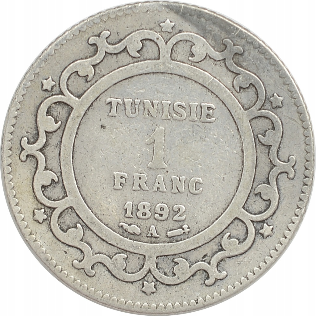 2.TUNEZJA, 1 FRANK 1892 A