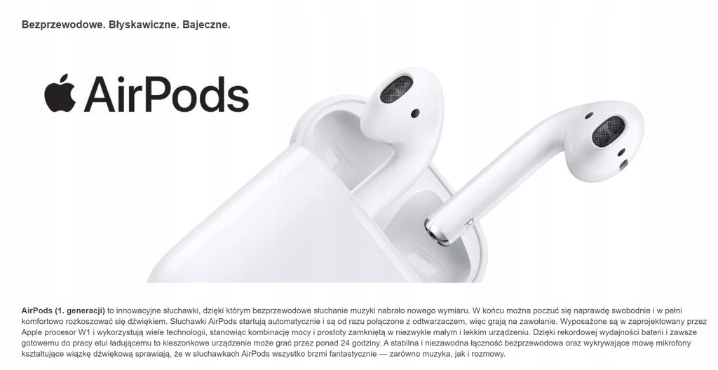 Słuchawki APPLE AirPods MMEF2ZM/A fv OUTLET