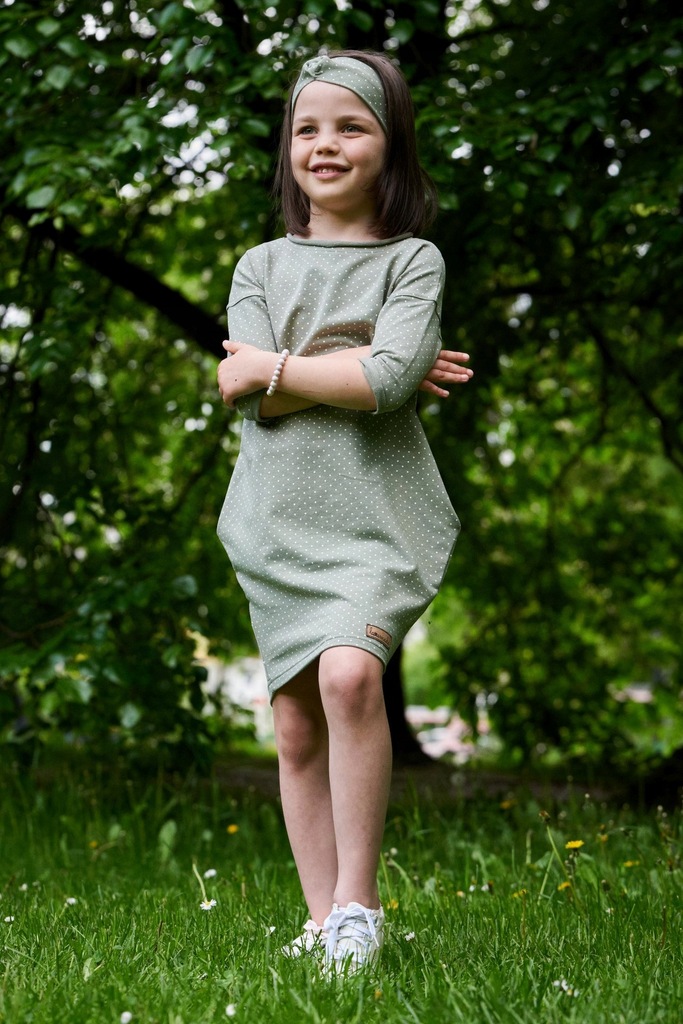 Lovemade tuniko-sukienka dla dziewczynki oliwkowa