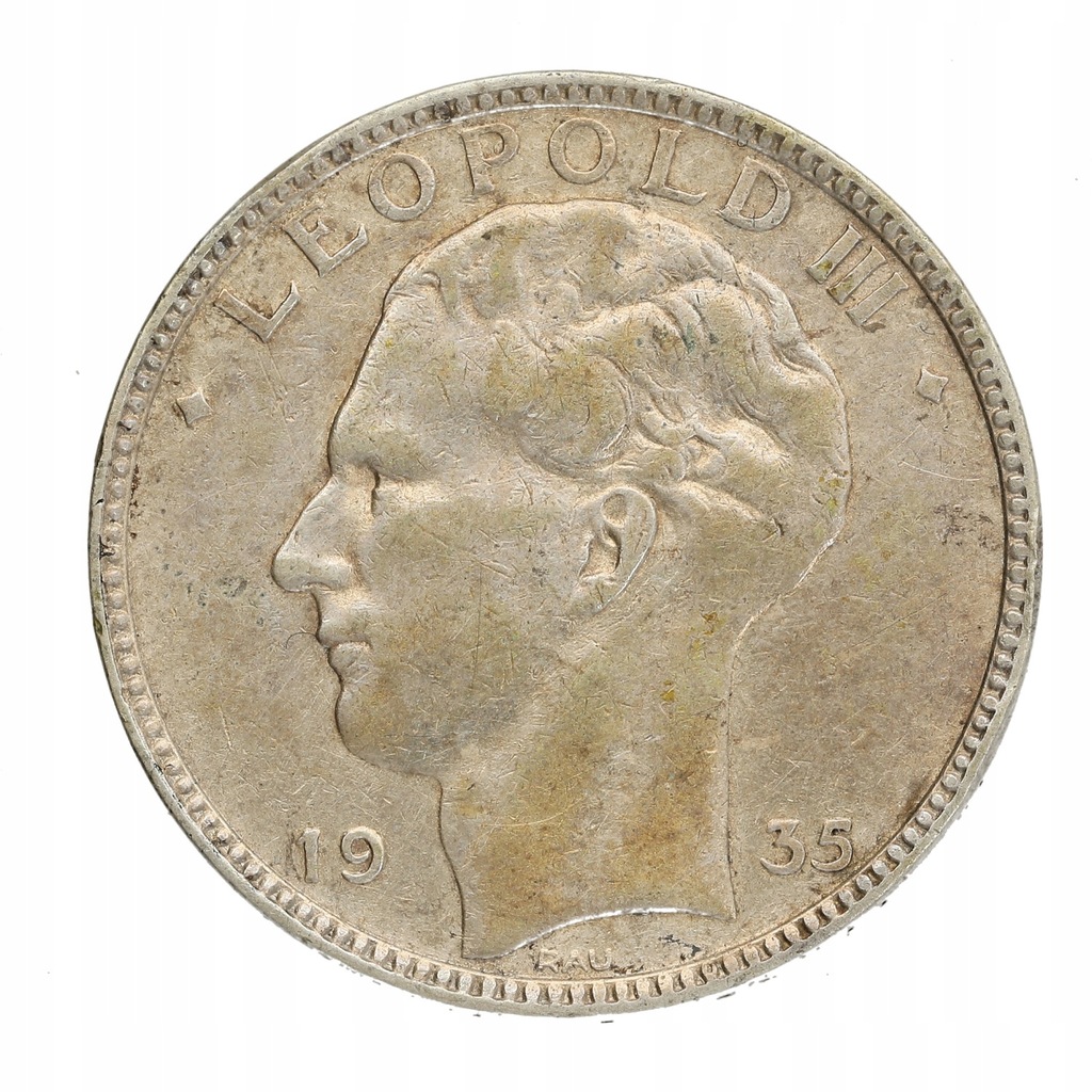 Belgia - 20 franków Leopold III 1935 r, Ag