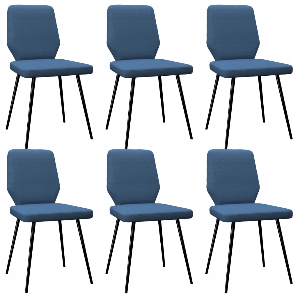 Krzesła stołowe, 6 szt., niebieskie, tapicerowane
