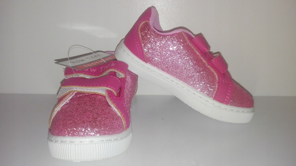 Nowe buty różowe brokatowe trampki 28