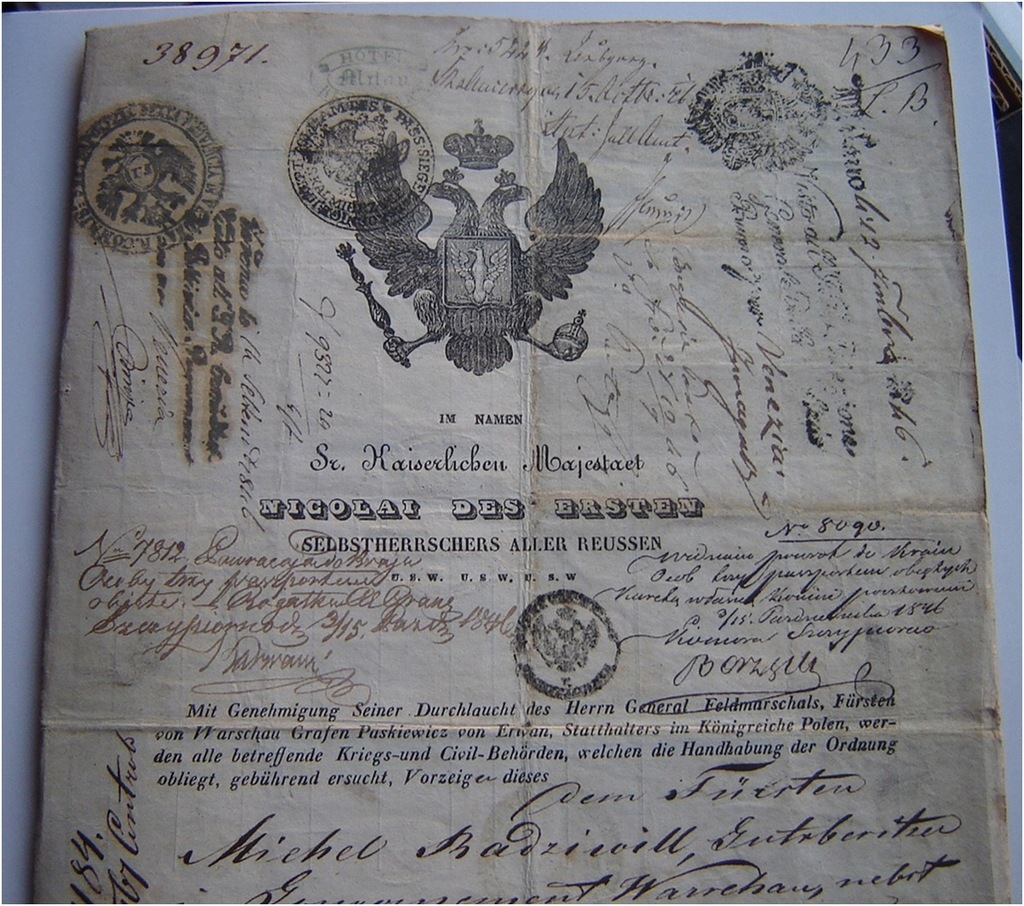 Купить Паспорт князя Михаила Радзивилла 1846 года.: отзывы, фото, характеристики в интерне-магазине Aredi.ru