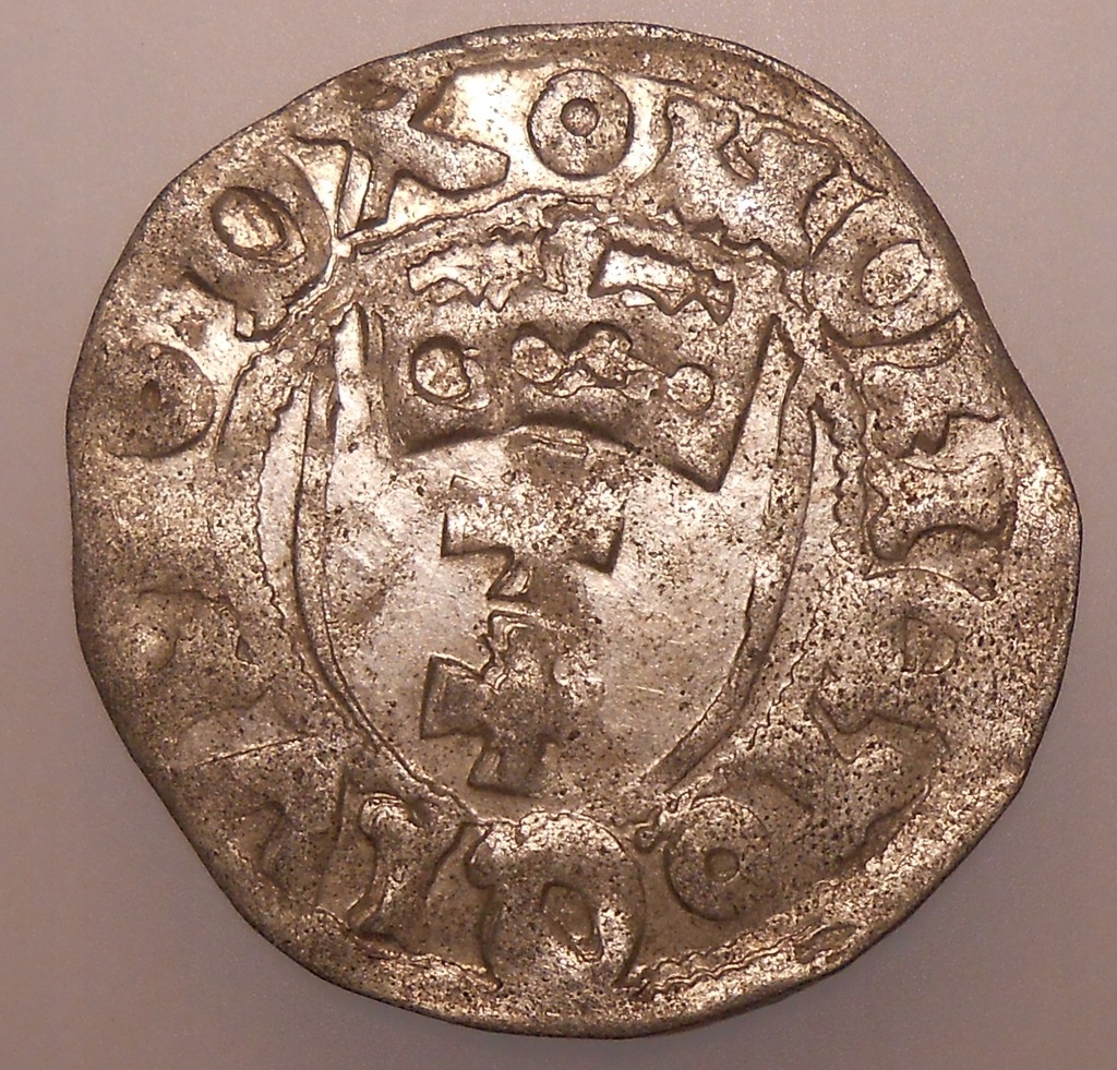 Gdańsk szeląg 1446-1492 rzadki w tym stanie