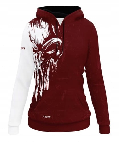 Bluza damska Skull Bordo - Rozmiar: L