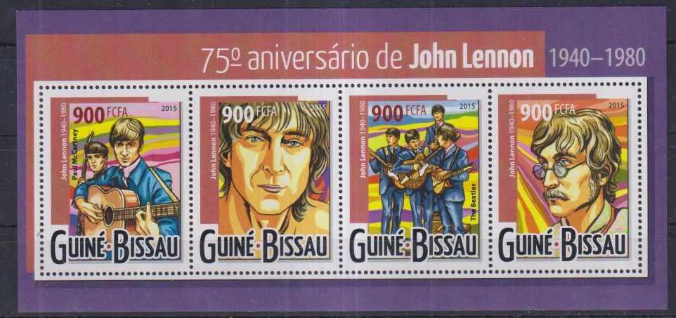 P60. Gwinea Bissau MNH 2015 Muzyka - John Lennon