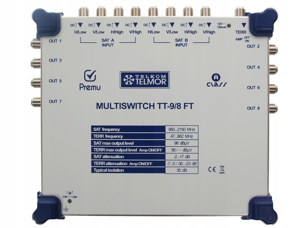 MULTISWITCH TELMOR PREMU 9/8 RTV-SAT końcowy 3384