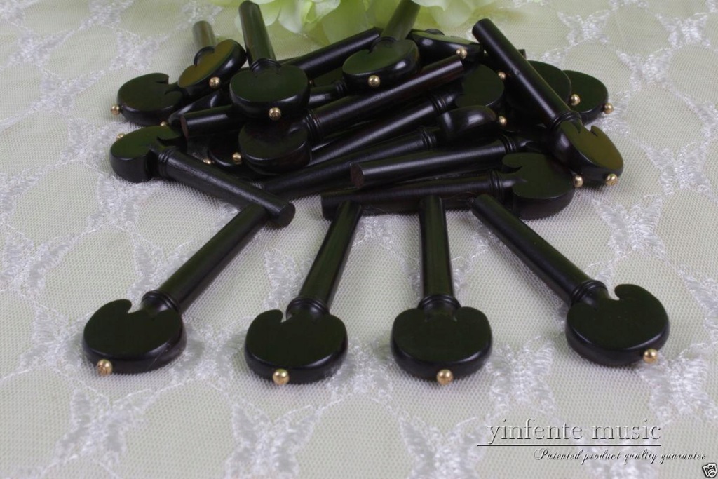 Fiðlupinna Natural Ebony wood Brass punktur Fiðlua