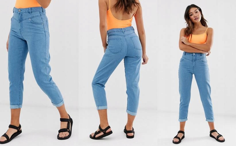 L35561 A06 BERSHKA SPODNIE MOM JEANS 34