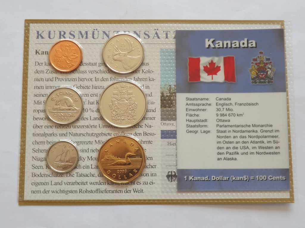 Kanada 2002-2003 Set monet obiegowych , 6 x UNC