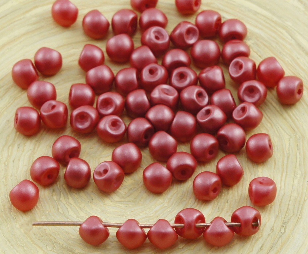 60 matowy perły bordeaux czerwony bawełna cukierki