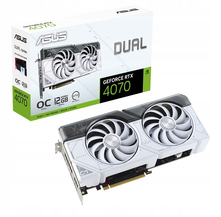 Купить ASUS GeForce RTX 4070 DUAL OC БЕЛЫЙ 12 ГБ GDDR6X PZ: отзывы, фото, характеристики в интерне-магазине Aredi.ru